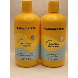 Headquarters Soft-Shine Shampoo & Conditioner balanced Scalp & Hair 12oz Bottles